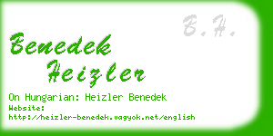 benedek heizler business card